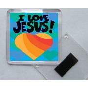 I Love Jesus - Square Acrylic Fridge Magnet