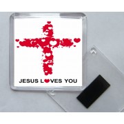 Jesus Loves You - Square Acrylic Fridge Magnet