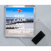 Keep Calm and Love Herne Bay - Square Acrylic Fridge Magnet