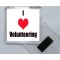 I Love (heart) Volunteering - Square Acrylic Fridge Magnet