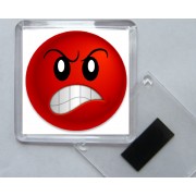 Angry Smiley - Square Acrylic Fridge Magnet