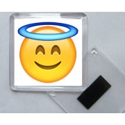 Halo Smiley - Square Acrylic Fridge Magnet
