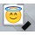 Halo Smiley - Square Acrylic Fridge Magnet