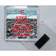 Keep Calm and Love Hayling Island - Square Acrylic Fridge Magnet