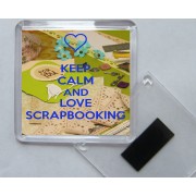 Keep Calm and Love Scrapbooking - Square Acrylic Fridge Magnet