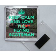Keep Calm and Love The Flying Scotsman - Square Acrylic Fridge Magnet