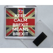 Keep Calm Brexit means Brexit - Square Acrylic Fridge Magnet