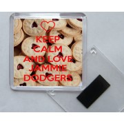 Keep Calm and Love Jammie Dodgers - Square Acrylic Fridge Magnet