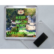 Keep Calm and Love Luxembourg - Square Acrylic Fridge Magnet
