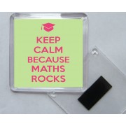 Keep Calm because Maths Rocks - Square Acrylic Fridge Magnet