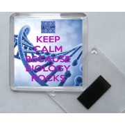 Keep Calm because Biology Rocks - Square Acrylic Fridge Magnet