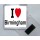 I Love (heart) Birmingham - Square Acrylic Fridge Magnet