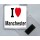 I Love (heart) Manchester - Square Acrylic Fridge Magnet