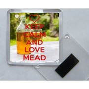 Keep Calm and Love Mead - Square Acrylic Fridge Magnet