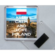 Keep Calm and Love Poland - Square Acrylic Fridge Magnet