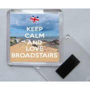 Keep Calm and Love Broadstairs - Square Acrylic Fridge Magnet