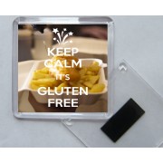 Keep Calm It's Gluten Free - Square Acrylic Fridge Magnet