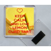 Keep Calm and Love Lemon Curd Tart - Square Acrylic Fridge Magnet