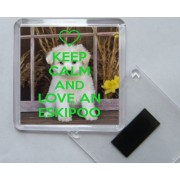 Keep Calm and Love an Eskipoo - Square Acrylic Fridge Magnet
