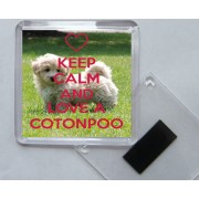 Keep Calm and Love a Cottonpoo - Square Acrylic Fridge Magnet