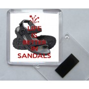 Life is Better in Sandals - Square Acrylic Fridge Magnet