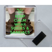 Keep Calm Wear Socks & Sandals - Square Acrylic Fridge Magnet