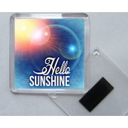 Hello Sunshine - Square Acrylic Fridge Magnet