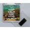 Keep Calm and Love Salmon - Square Acrylic Fridge Magnet
