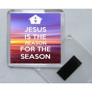 Jesus is the Reason for the Season - Square Acrylic Fridge Magnet