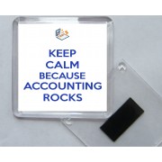 Keep Calm because Accounting Rocks - Square Acrylic Fridge Magnet