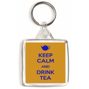 Keep Calm and Drink Tea - Square Keyring