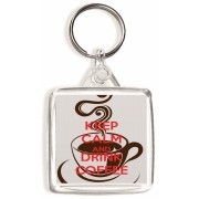 Keep Calm and Drink Coffee - Square Keyring