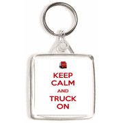 Keep Calm and Truck On - Square Keyring