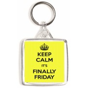 Keep Calm It's Finally Friday - Square Keyring