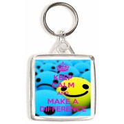 Keep Calm and Make a Difference - Square Keyring