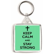 Keep Calm and Stay Strong - Square Keyring