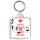 Keep Calm and Love Music - Square Keyring
