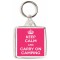 Keep Calm and Carry On Camping - Square Keyring