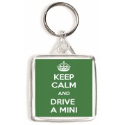 Keep Calm and Drive a Mini - Square Keyring