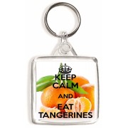 Keep Calm and Eat Tangerines - Square Keyring