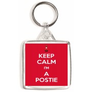 Keep Calm I'm a Postie - Square Keyring