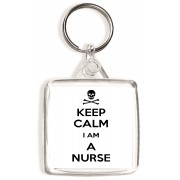 Keep Calm I am a Nurse - Square Keyring