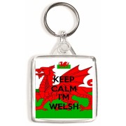 Keep Calm I'm Welsh - Square Keyring
