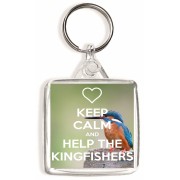 Keep Calm and Help the Kingfishers - Square Keyring