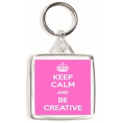 Keep Calm and Be Creative - Square Keyring