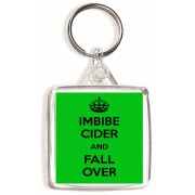 Imbibe Cider and Fall Over - Square Keyring