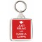 Just Relax and Have a Cuppa - Square Keyring