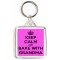 Keep Calm and Bake With Grandma - Square Keyring