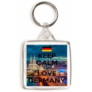 Keep Calm and Love Germany - Square Keyring