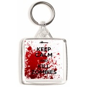 Keep Calm and Kill Zombies - Square Keyring